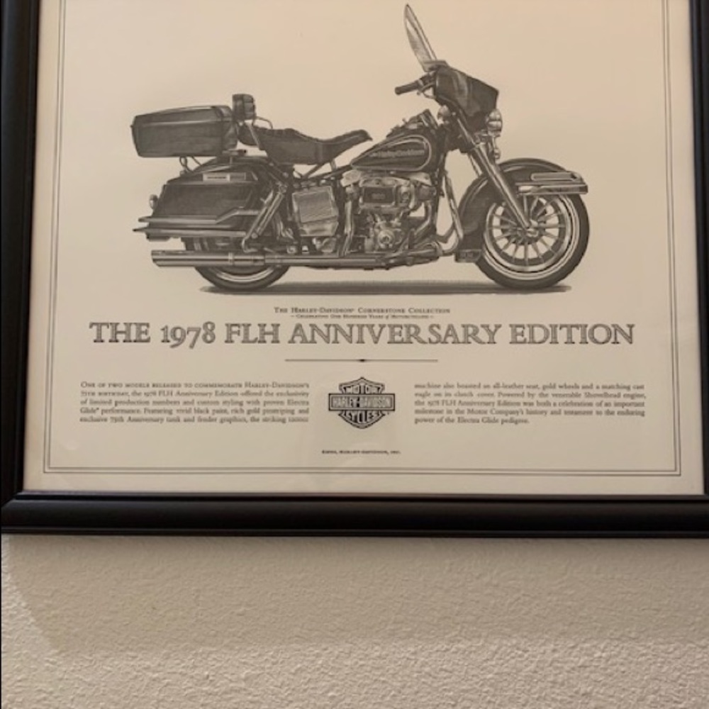 3 Collectors Harley framed pictures for $50